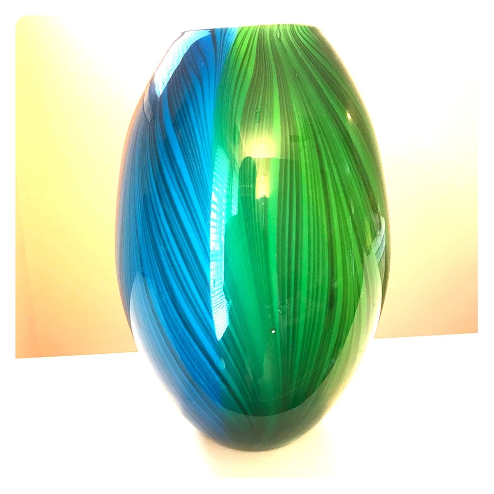 Crate & barrell tiki vase in earthy colors